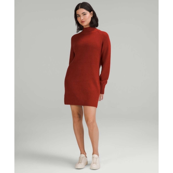 lululemon athletica Dresses & Skirts - LULULEMON Merino Wool-Blend Knit Dress Cayenne 2022 Size 8